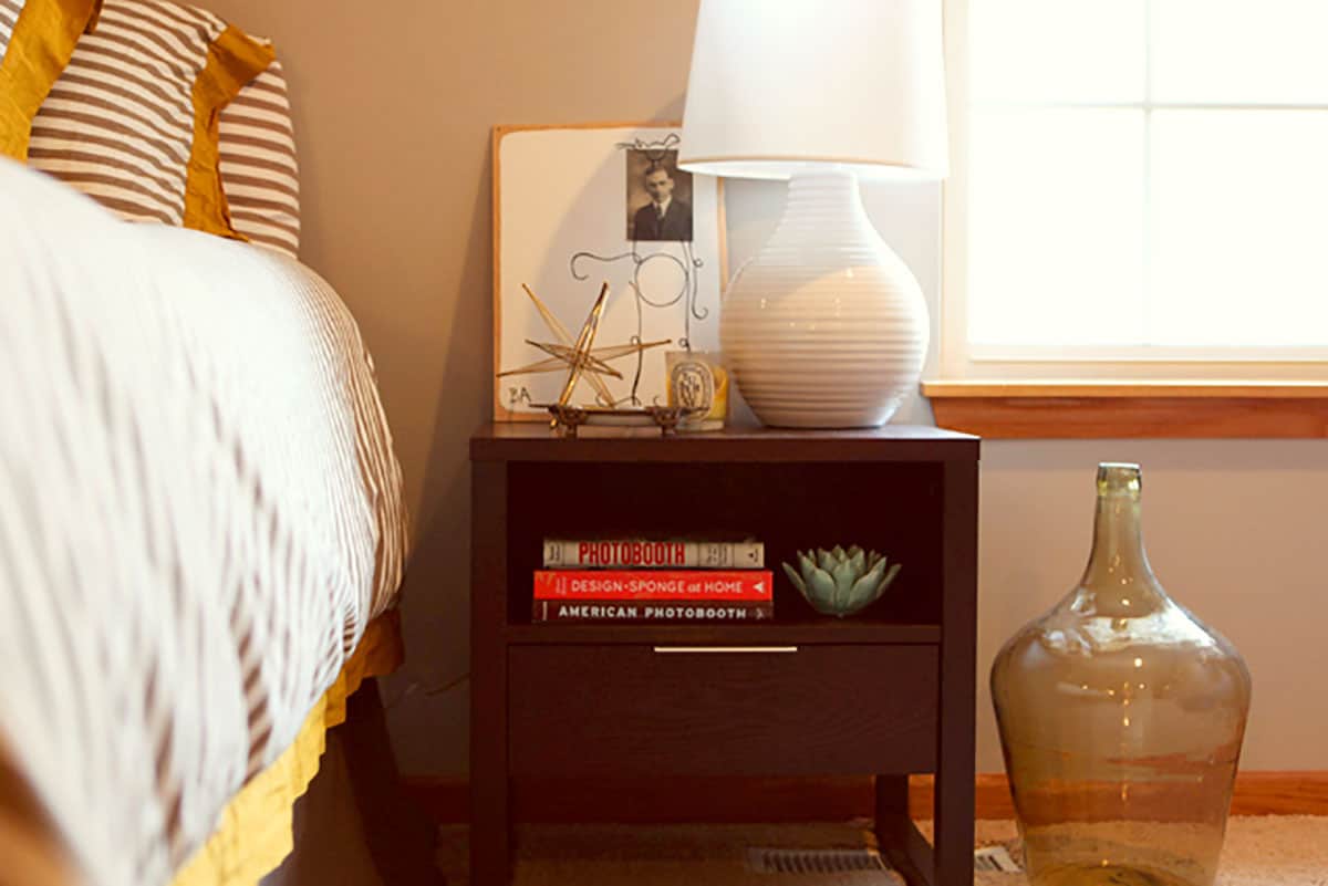 Styling a nightstand with Emily Henderson
