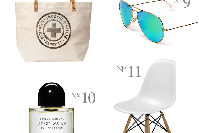 imogene + willy tote bag micheal kors aviator sunglasses gypsy water perfume from barneys and a white eames shell chair