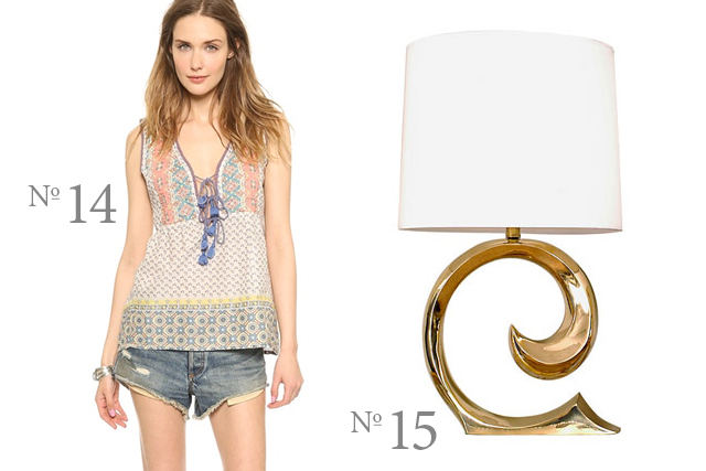 house of harlow shirt available at shopbop and pierre cardin brass lamp