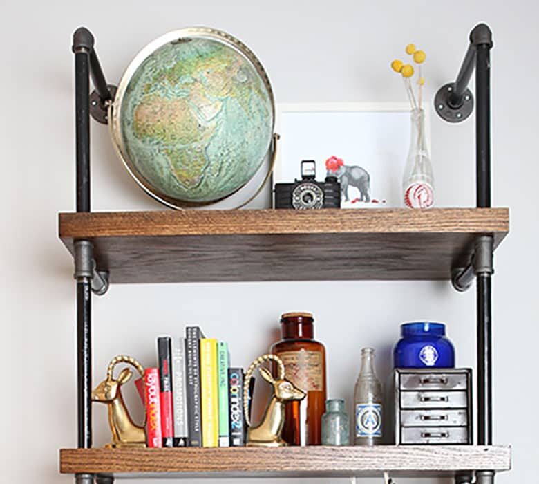 DIY Pipe Shelf - Learn how to DIY with pipe shelf with an industrial look and feel