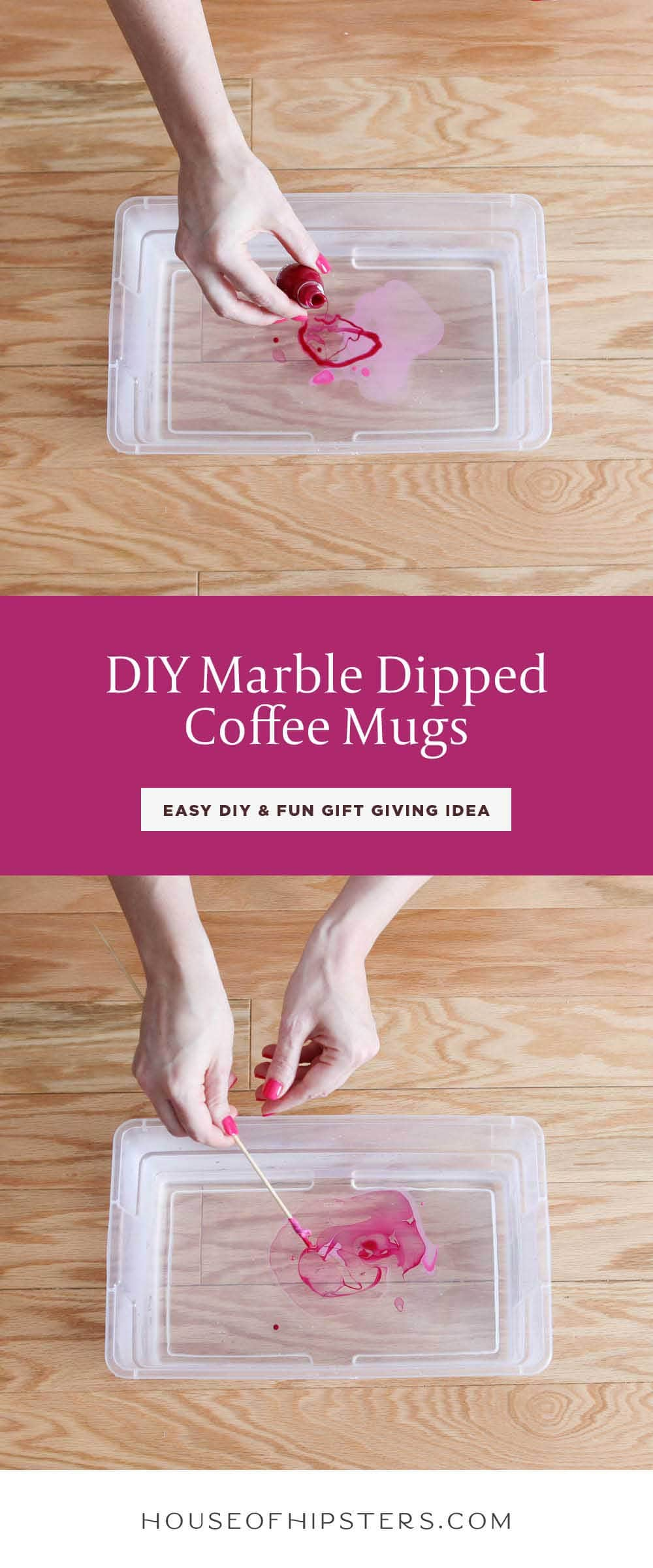 DIY Marbled Mugs an easy craft you can create at home. Transform a plain white mug into a colorful marble mug. 