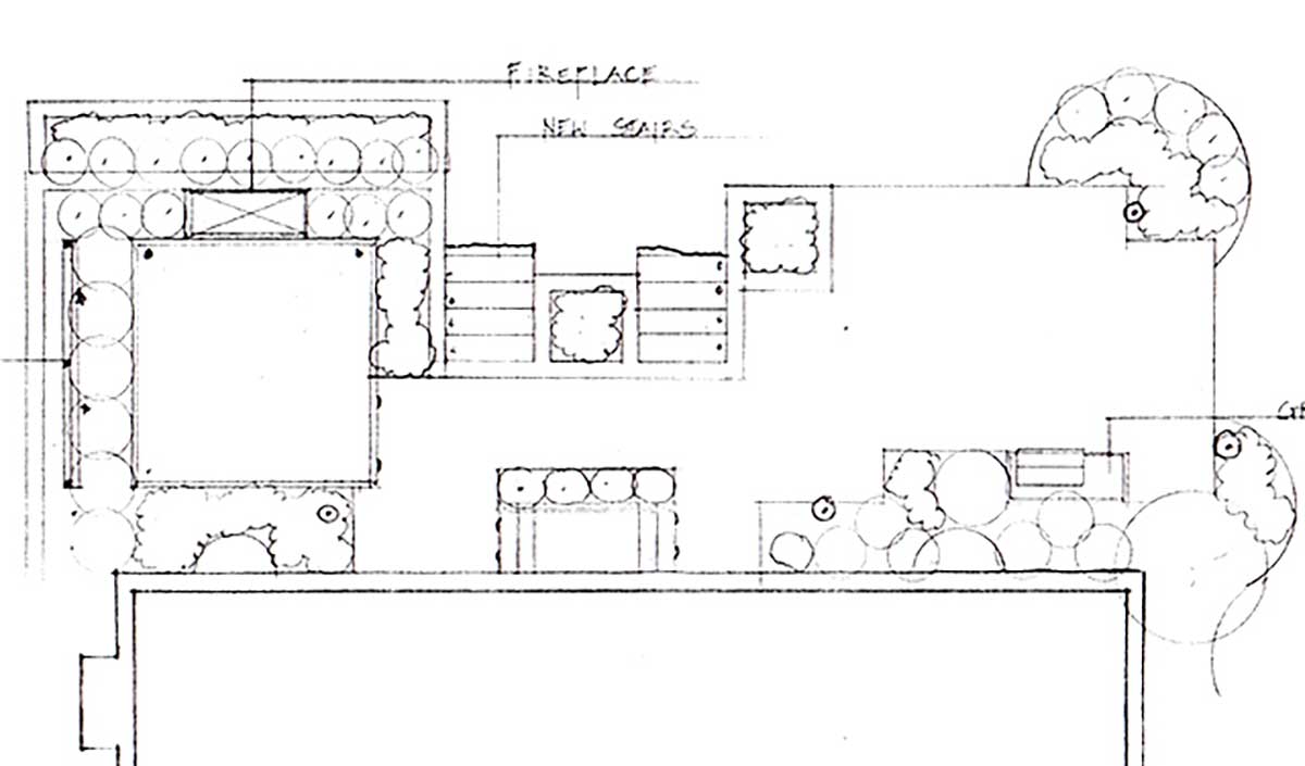 design sketches for modern patio renovation