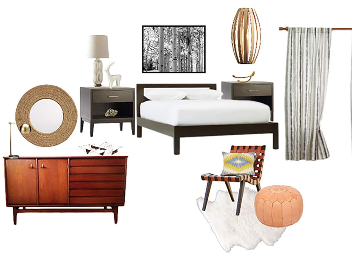 guest room after MCM mood board