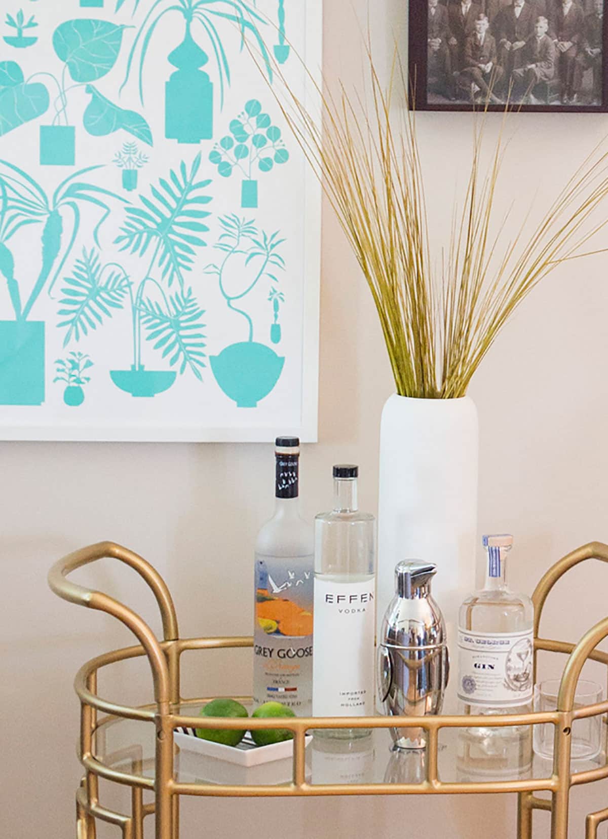 How To Style A Bar Cart - let's style this mid century modern bar cart with our favorite alcohol and a few fun pieces of decor