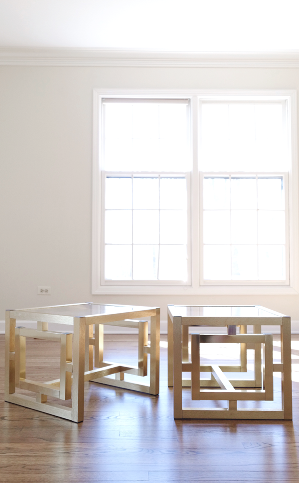 Blogger Stylin Home Tour - Summer Edition -hollywood regency brass tables