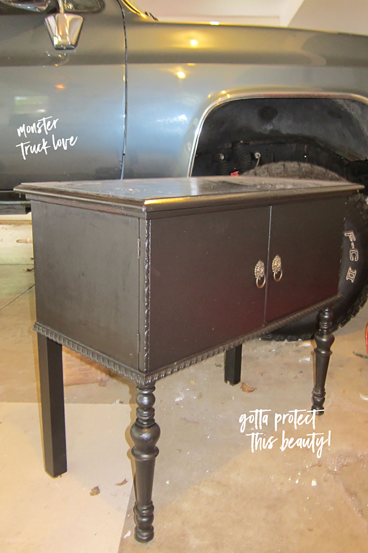 DIY How to turn an antique dresser into a bathroom vanity. 