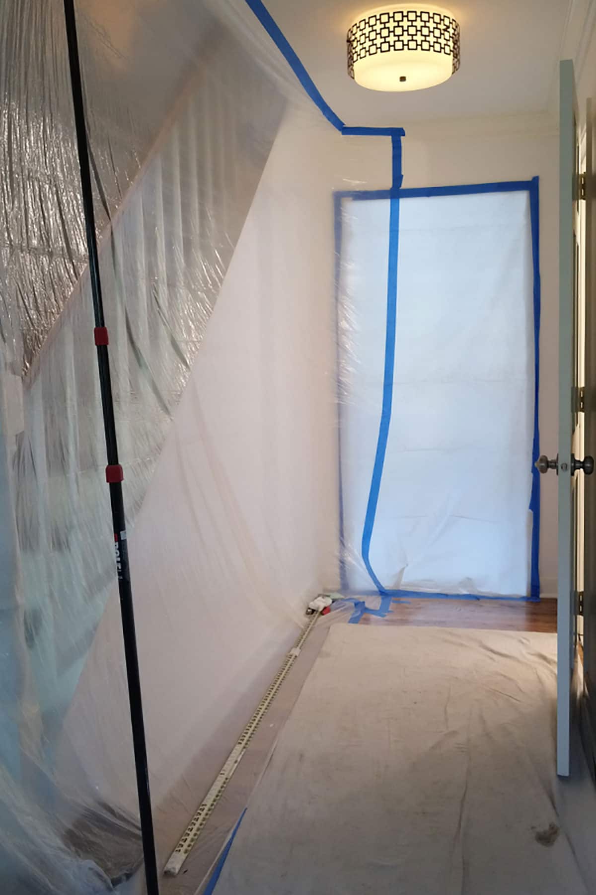 plastic wall coverings are a must during renovations