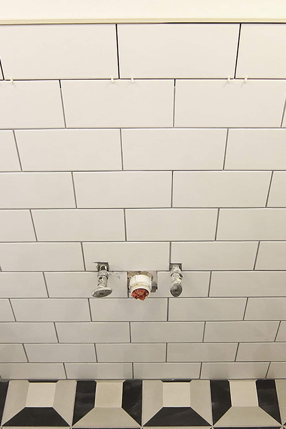 bathroom tile ideas installing the white subway half wall
