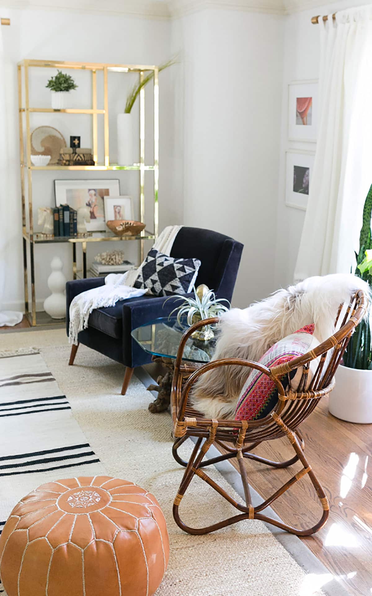 eclectic modern decor in living room makeover - Modern Boho Living Room Makeover