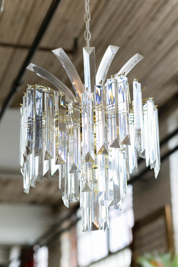 Vintage lucite chandelier from The Savoy Flea. Photo by Emilia Jane Photography.