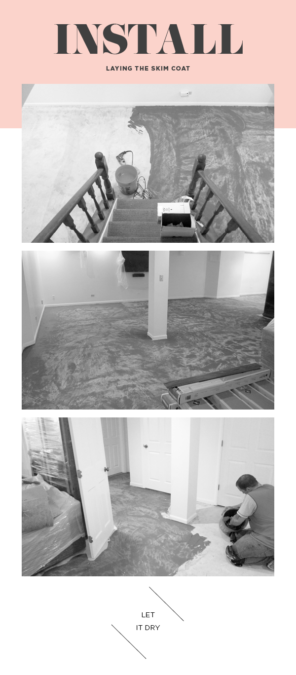 Ready for the skim coat! House Of Hipsters installs Karndean wood designed vinyl flooring in her basement