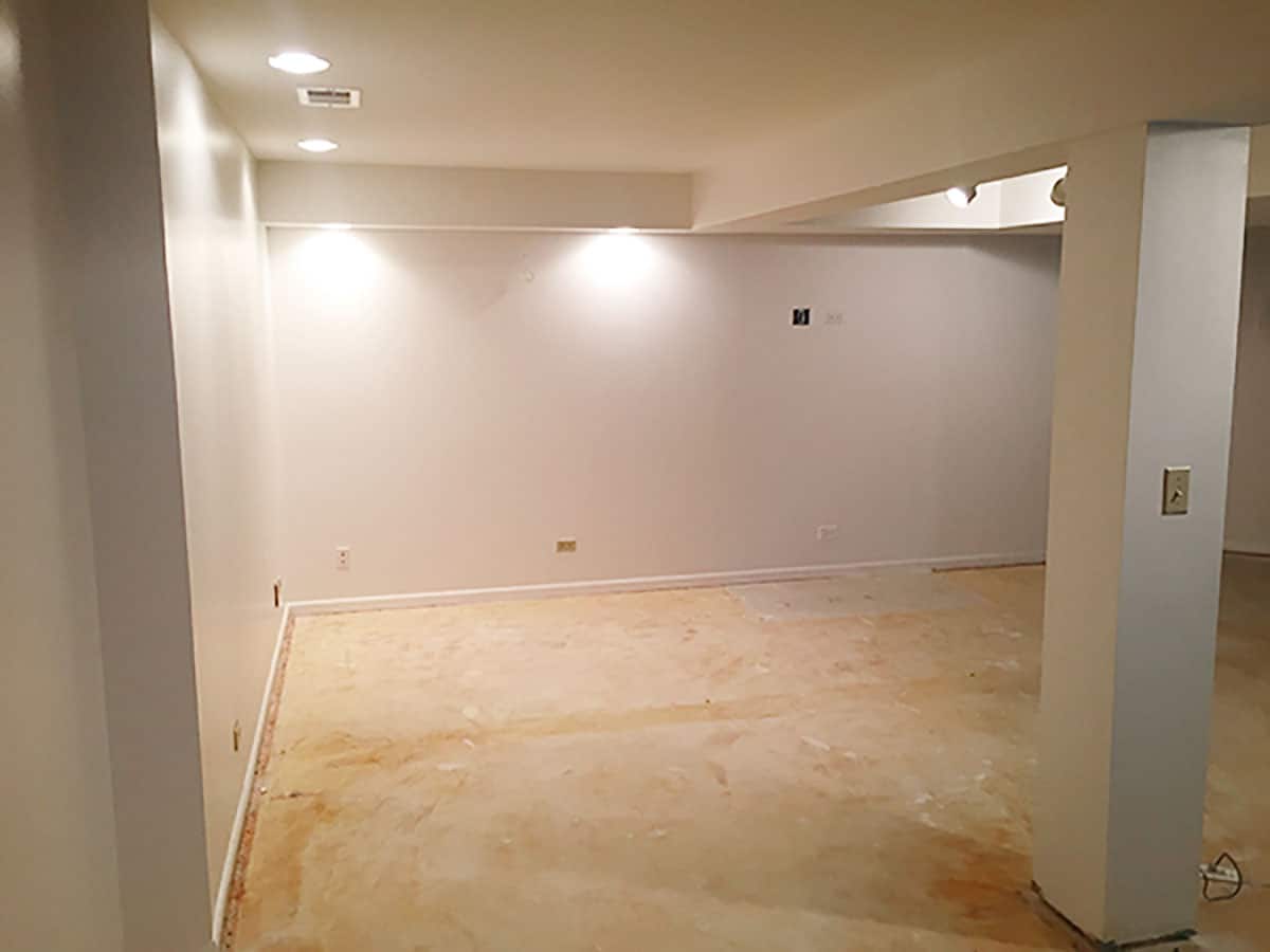 drywall installation in the basement