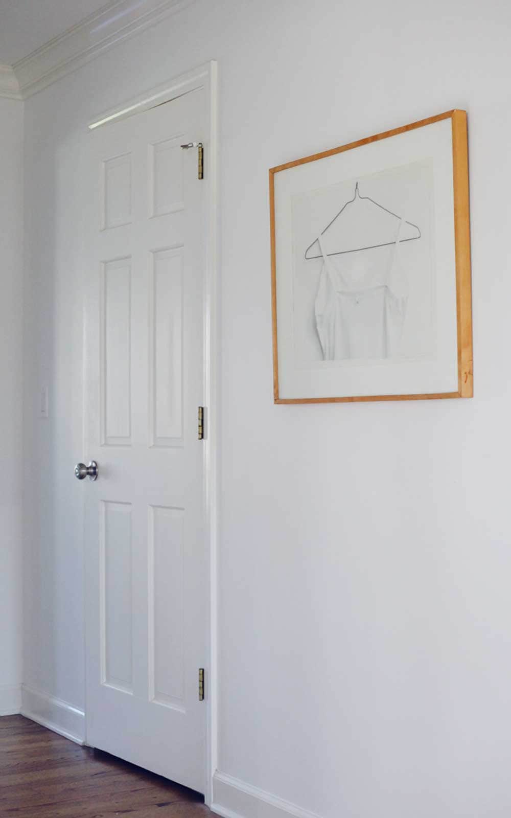 Fine Art Drawing of White Tank Top on wire Hanger