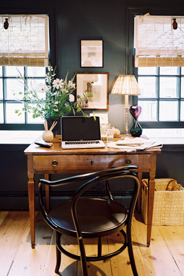 Vintage Wood Pine Desk - Home Office Workspace