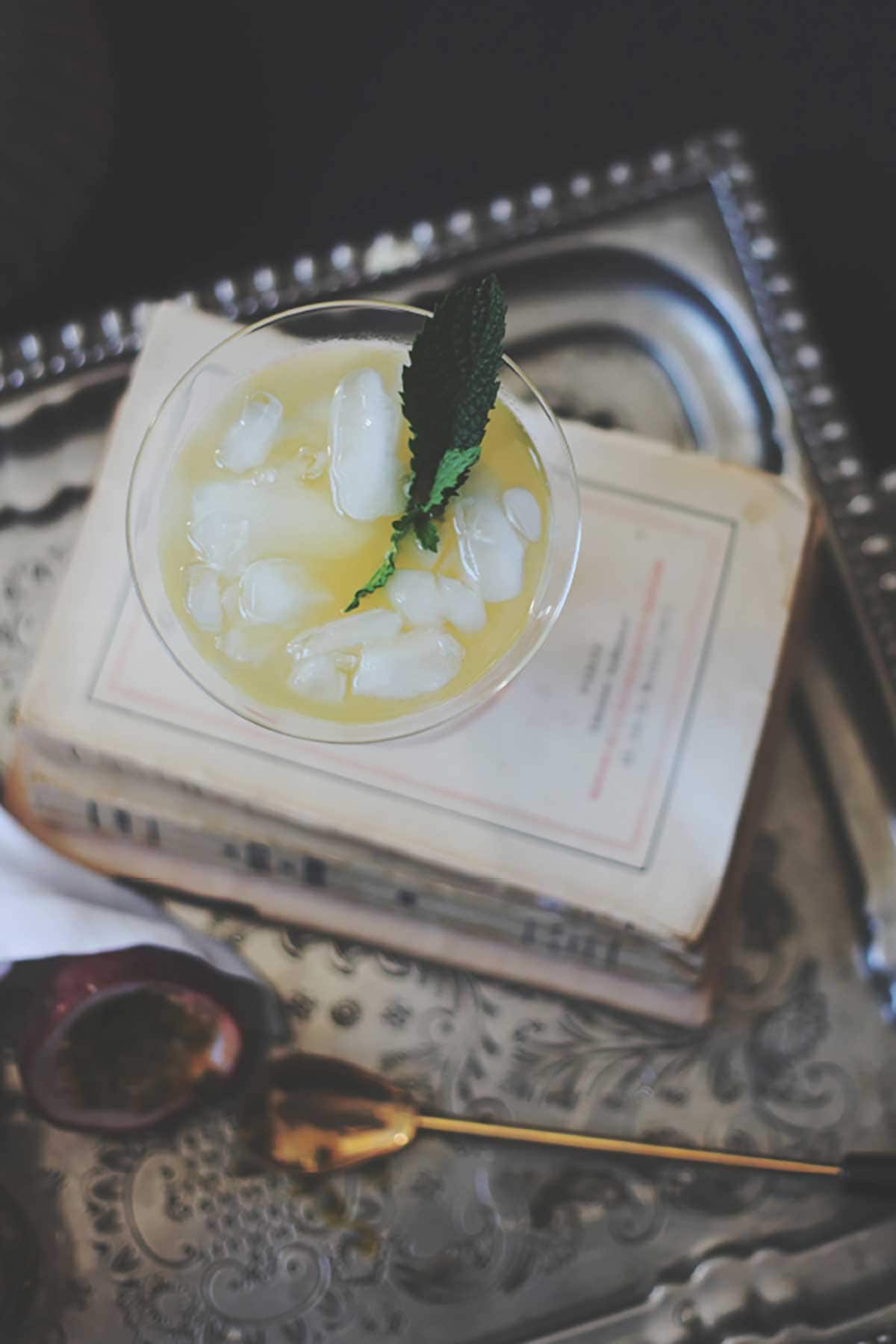 Passion Fruit Cocktail With Lillet Blanc and Champagne Float