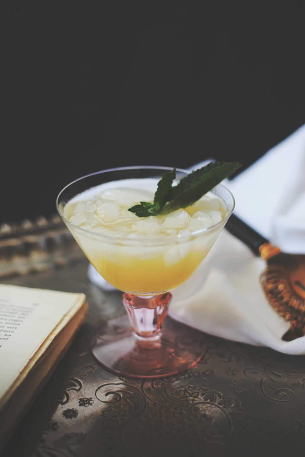 Passion Fruit Cocktail With Lillet Blanc and Champagne Float