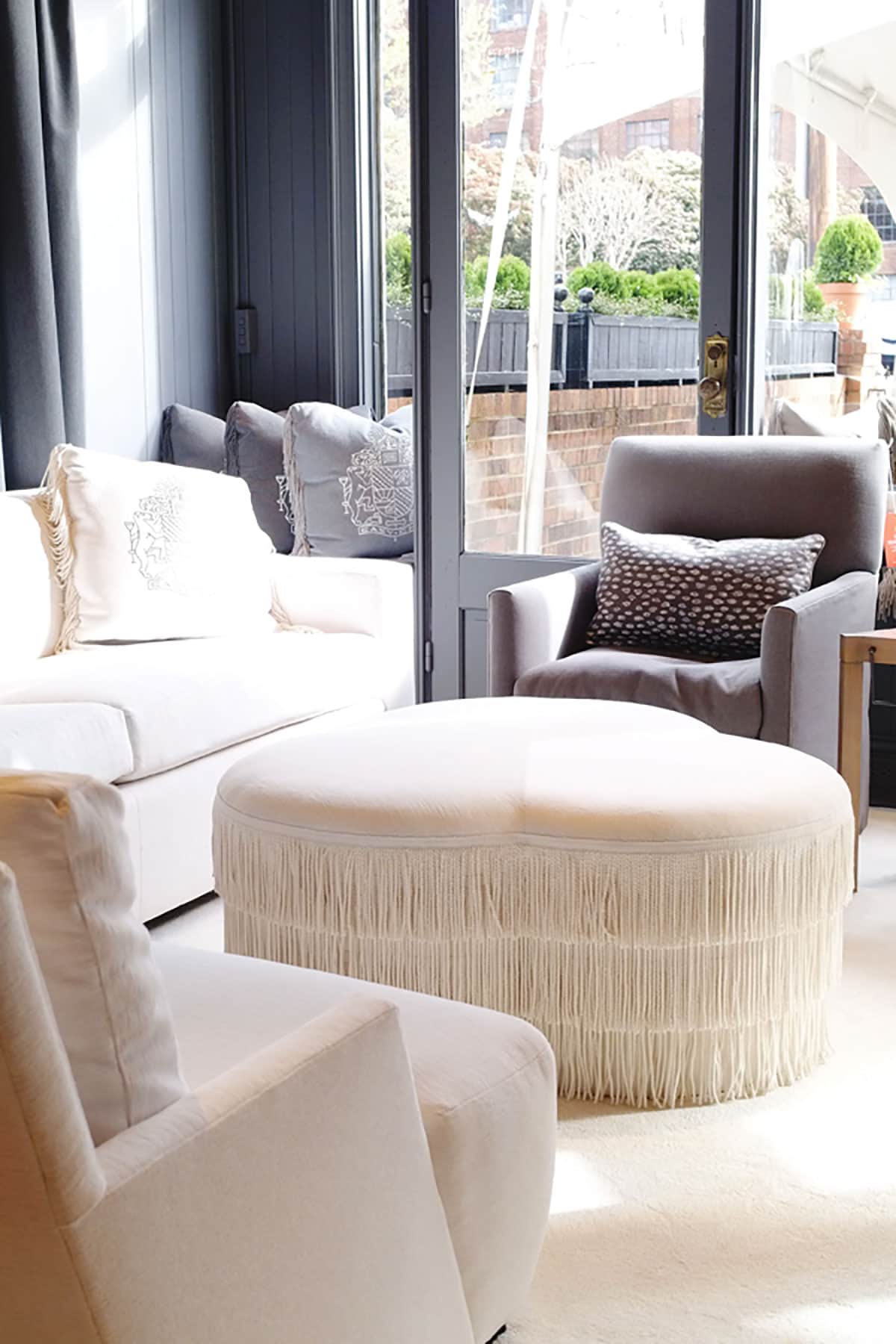 Fringe Ottoman at EJ Victor in High Point