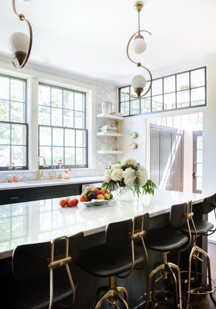 Kitchen design by Kate Hartman and Kelly Neely, Chickadee Interiors featured in Birmingham Home and Garden.