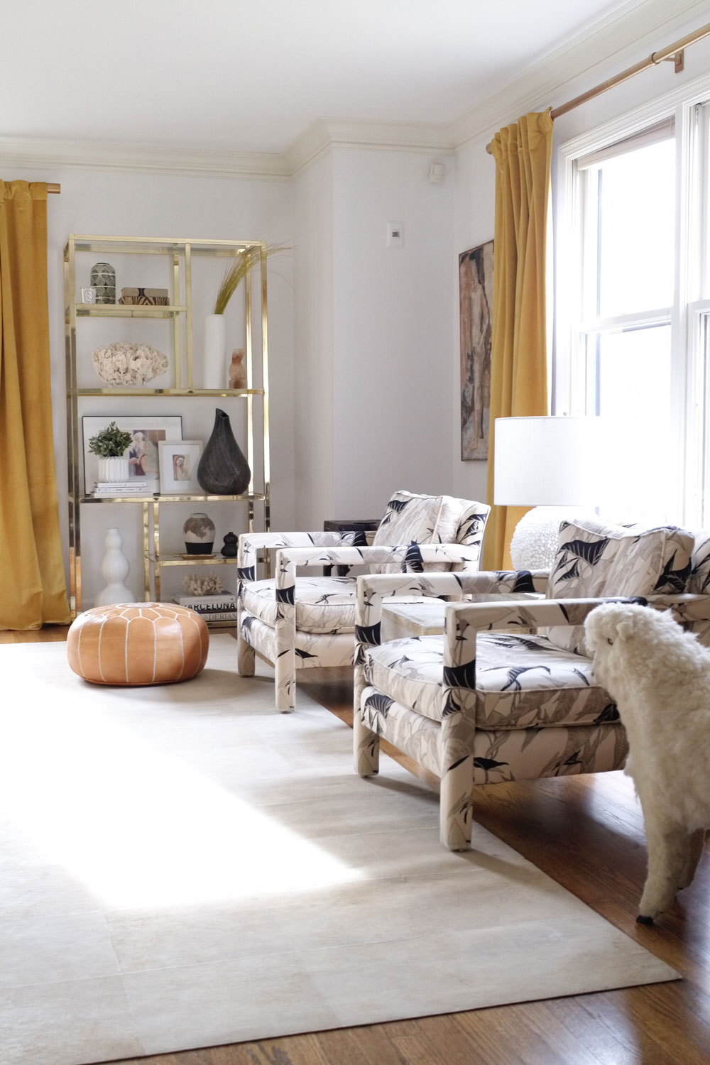 Vintage inspired living room mood board. Eclectic neutrals with texture. Interior Design.