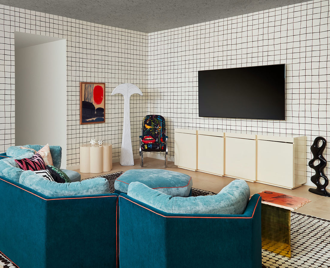 Modern meets 80s home decor. Living Room. Live fearlessly with your home decor. Modern kids' playroom reimagined.
