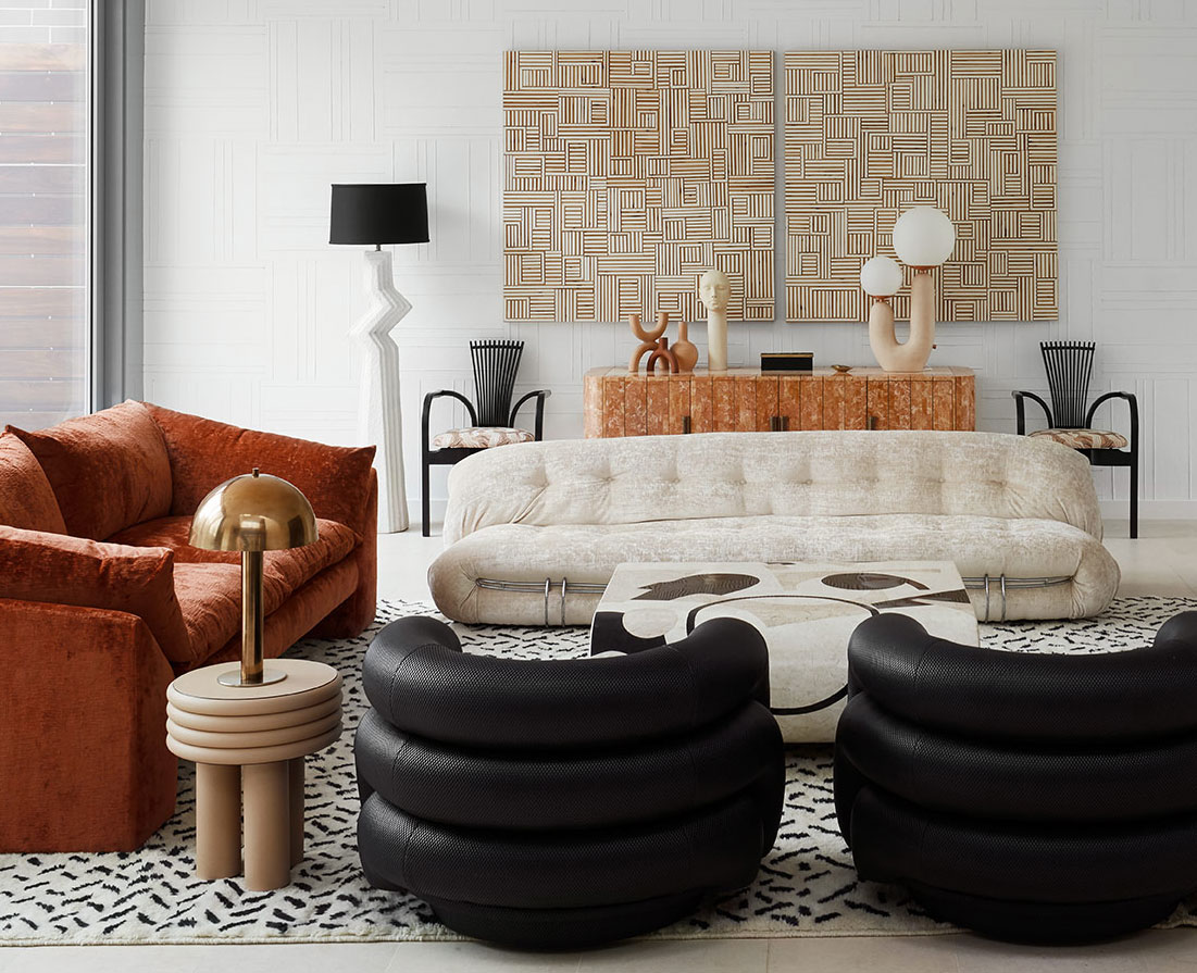 Modern meets 80s home decor. Living Room. Live fearlessly with your home decor.