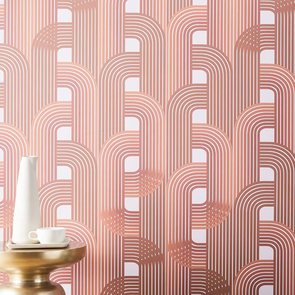 Temporary pink graphic removable wallpaper