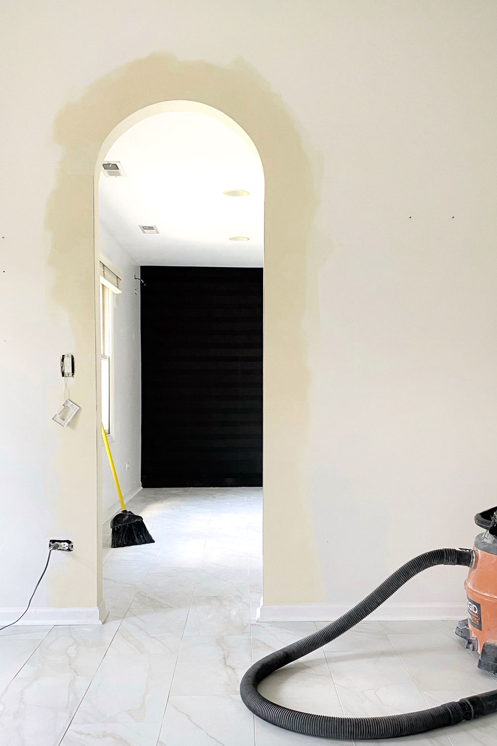 Mudded arch drywall