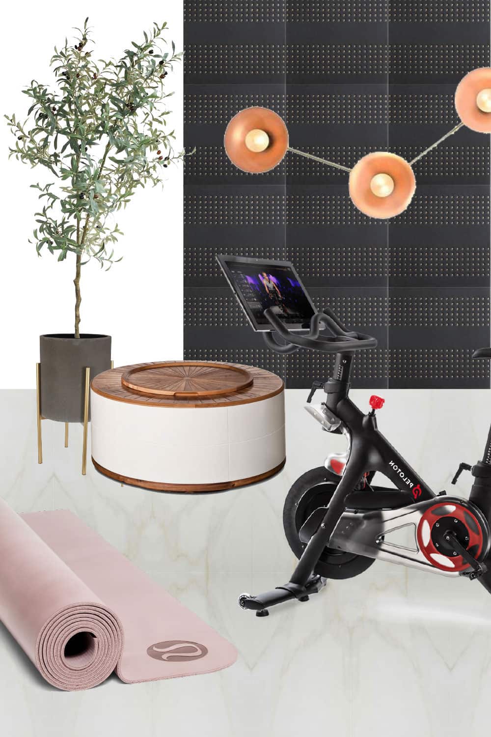 Unique Design Plans ORC Makeover - Mood board Home Gym Makeover for the One Room Challenge