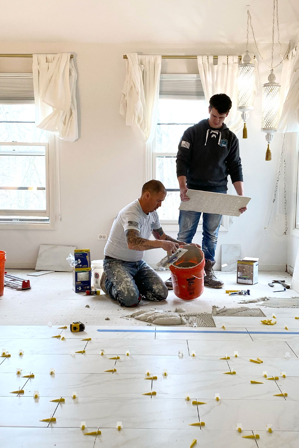 One Room Challenge DIY Home Decor new tile flooring renovation