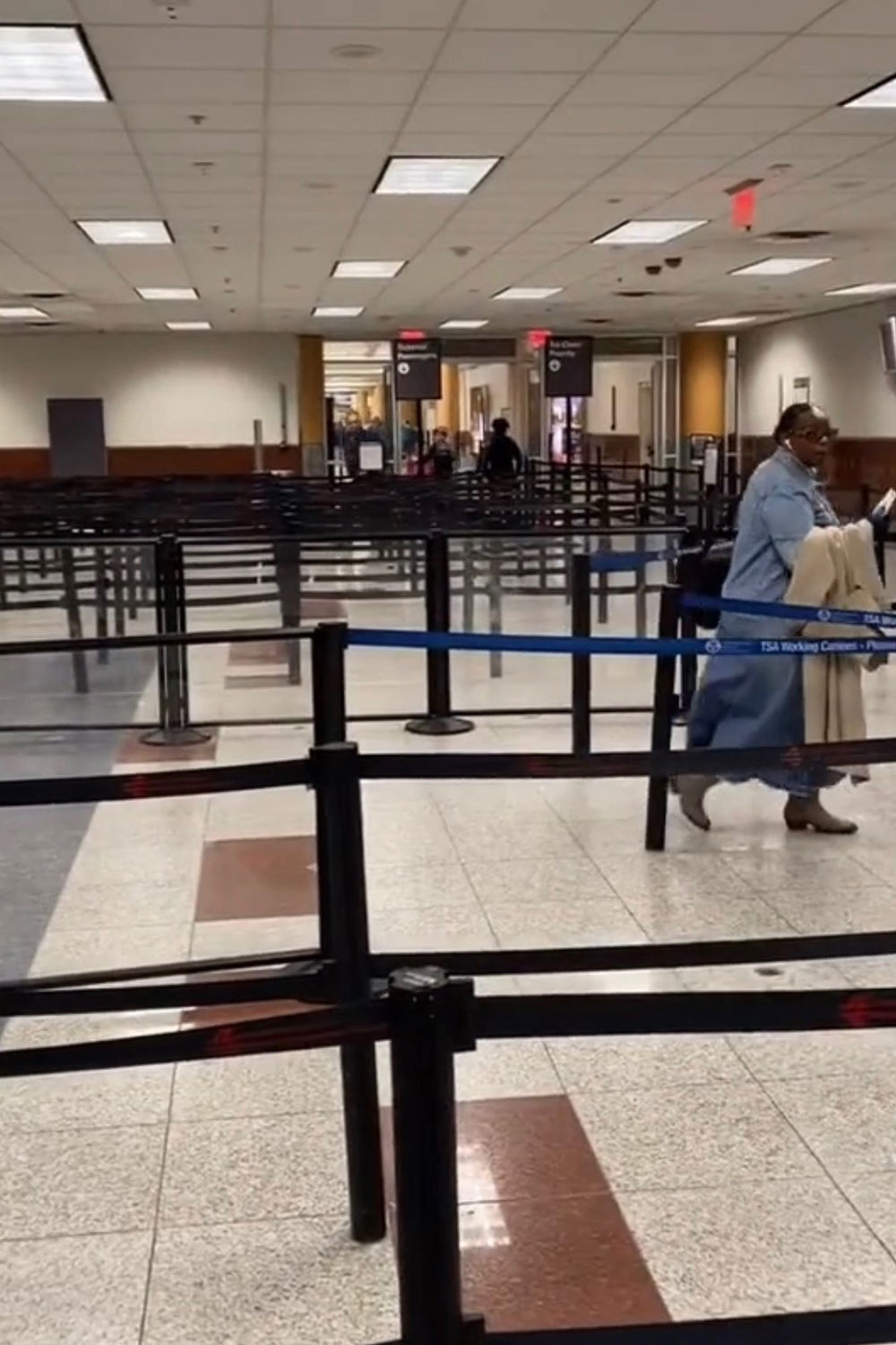 Airport empty in Atlanta security line March Coronavirus covid