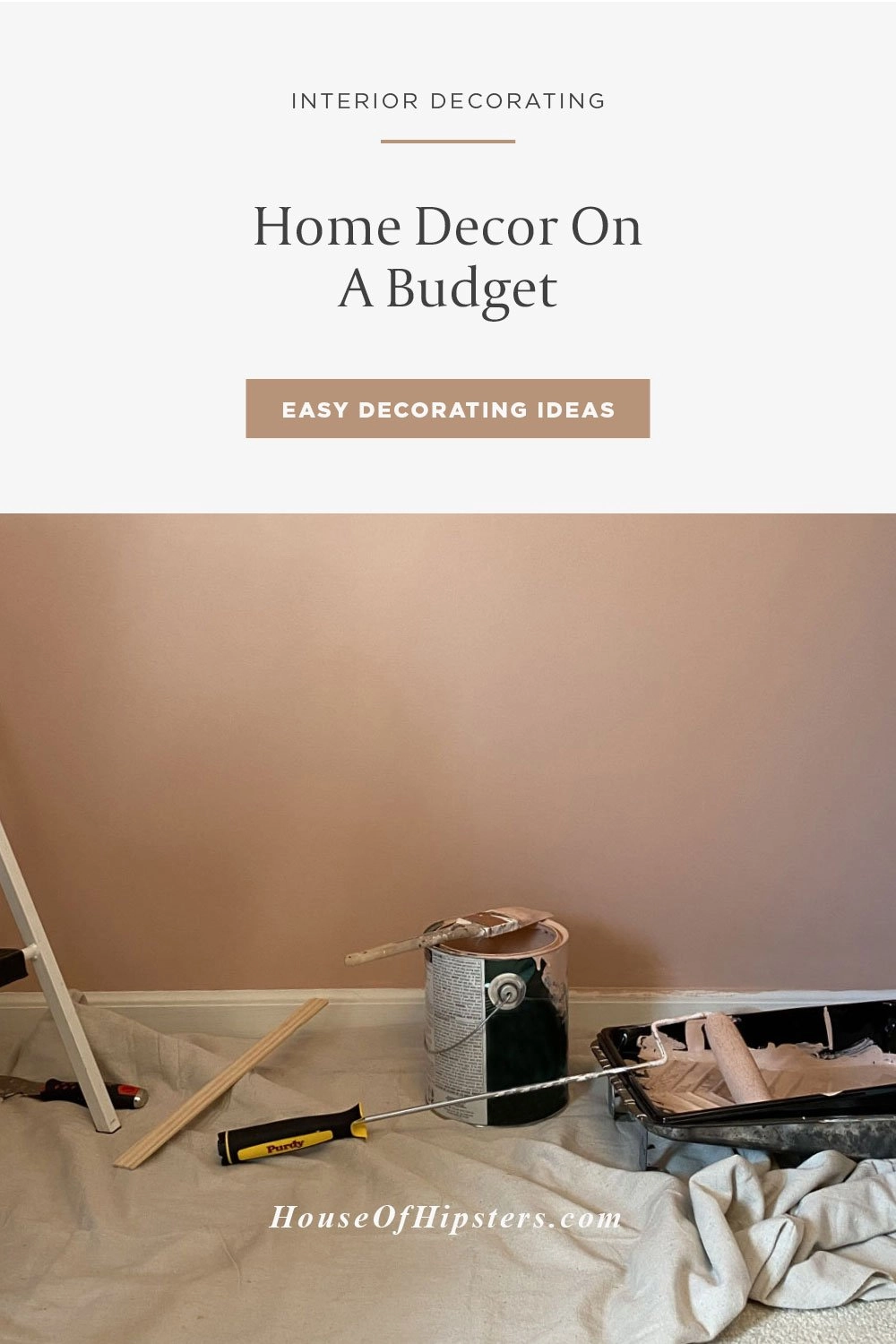 Home Decor on a Budget - 9 ways to add elegance to a room but stay within a tight budget: add a fresh coat of paint, add architectural details, paint your doors, add unique lighting, shop second hand and thrifts shops, rearrange the furniture in your home, clean and organize, add a mirror,