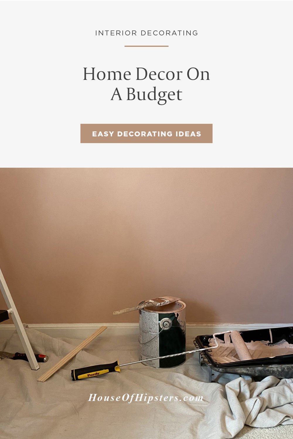 Home Decor on a Budget - 9 ways to add elegance to a room but stay within a tight budget: add a fresh coat of paint, add architectural details, paint your doors, add unique lighting, shop second hand and thrifts shops, rearrange the furniture in your home, clean and organize, add a mirror, 