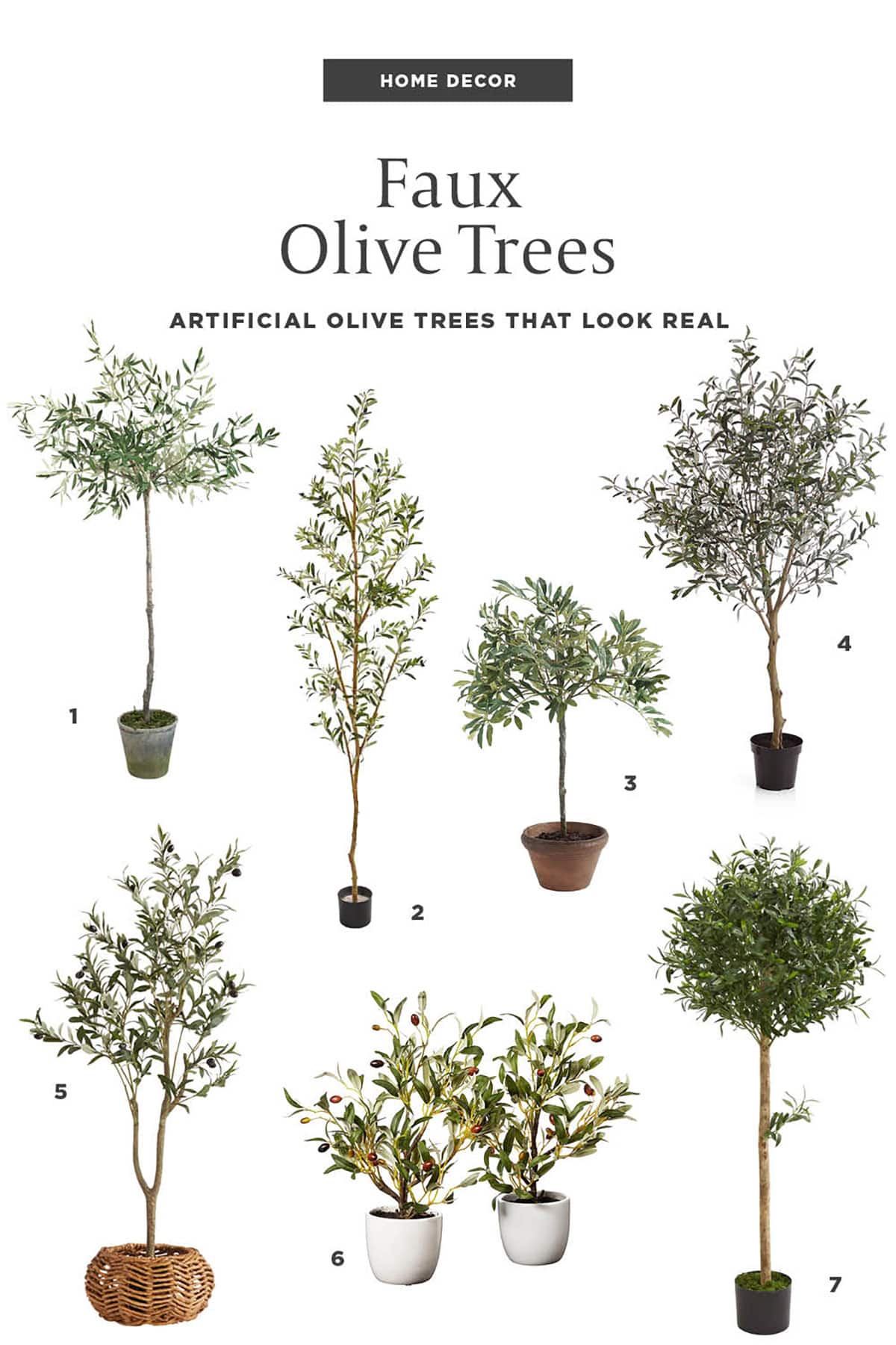 faux olive trees