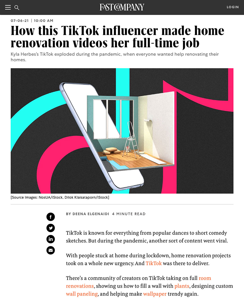 How this TikTok influencer made home renovation videos her full-time job Kyla Herbes’s TikTok exploded during the pandemic, when everyone wanted help renovating their homes.