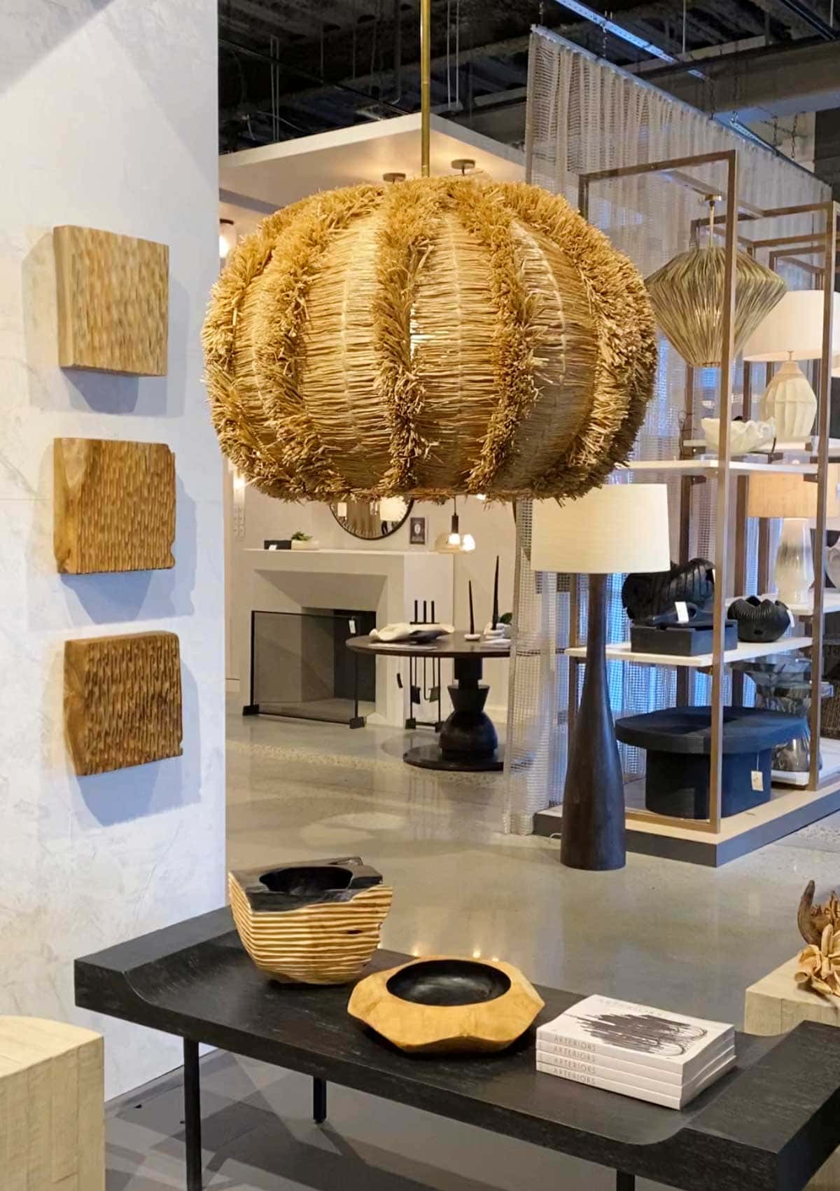 Look for natural materials like this raffia light to be a home decor trend in 2022