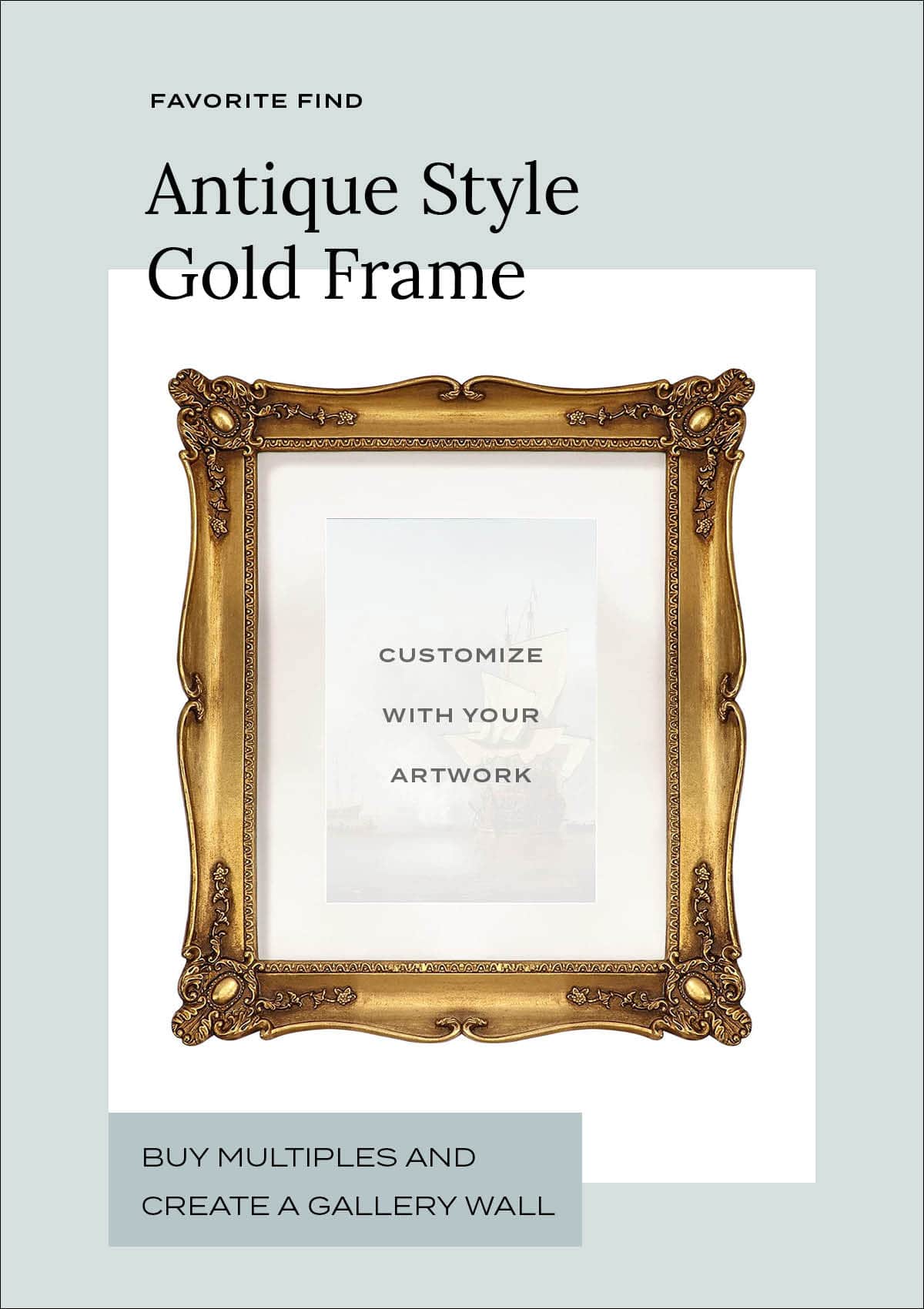 cheap antique style gold frame