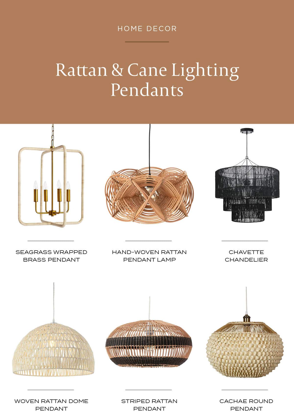rattan and cane lighting - pendants
