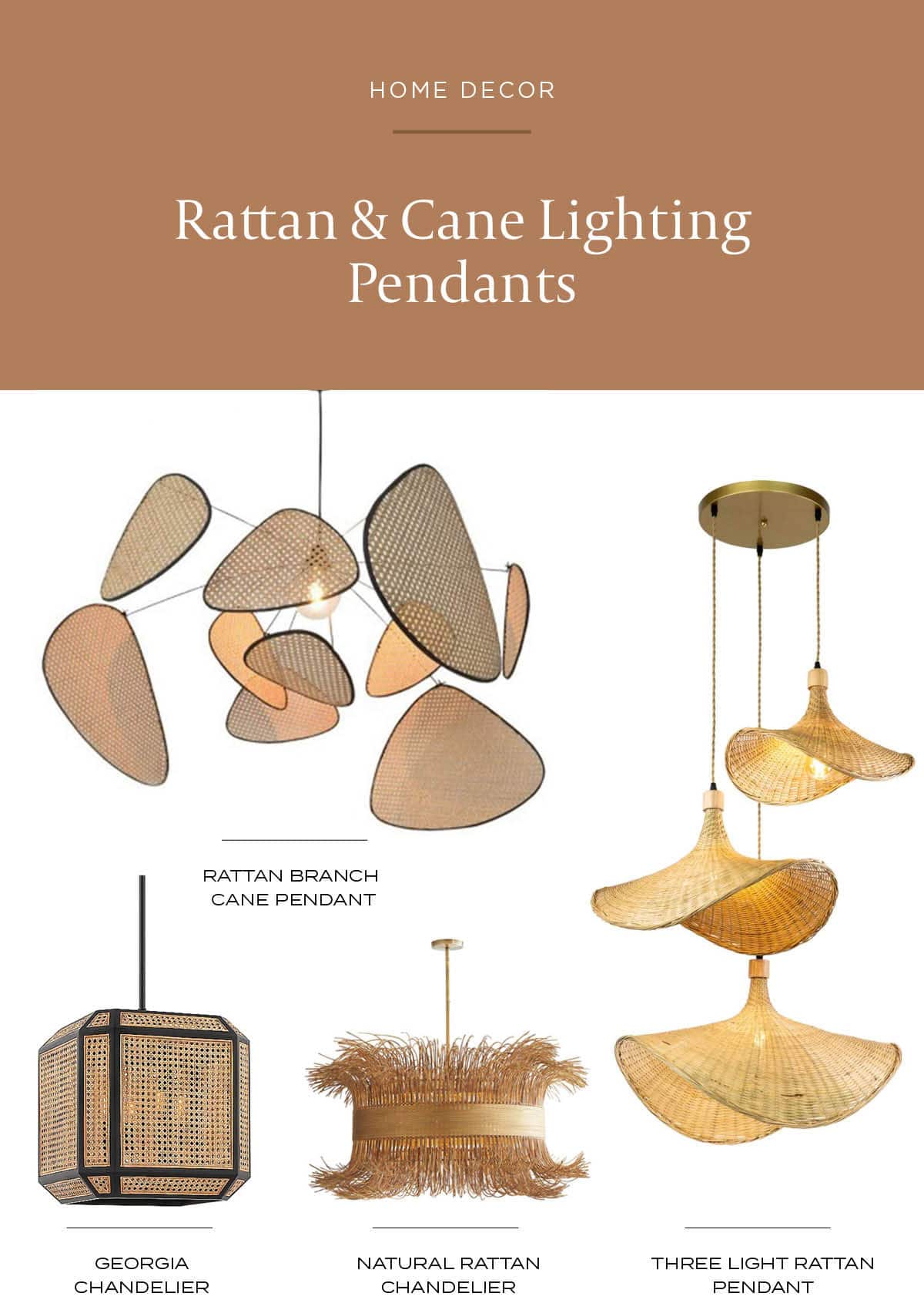 Cane and Rattan Pendant Lighting