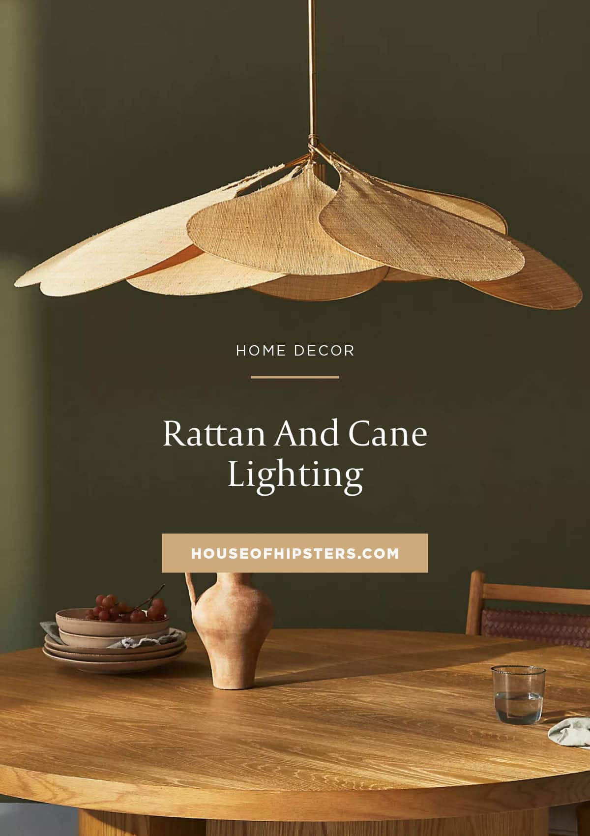 rattan and cane lighting