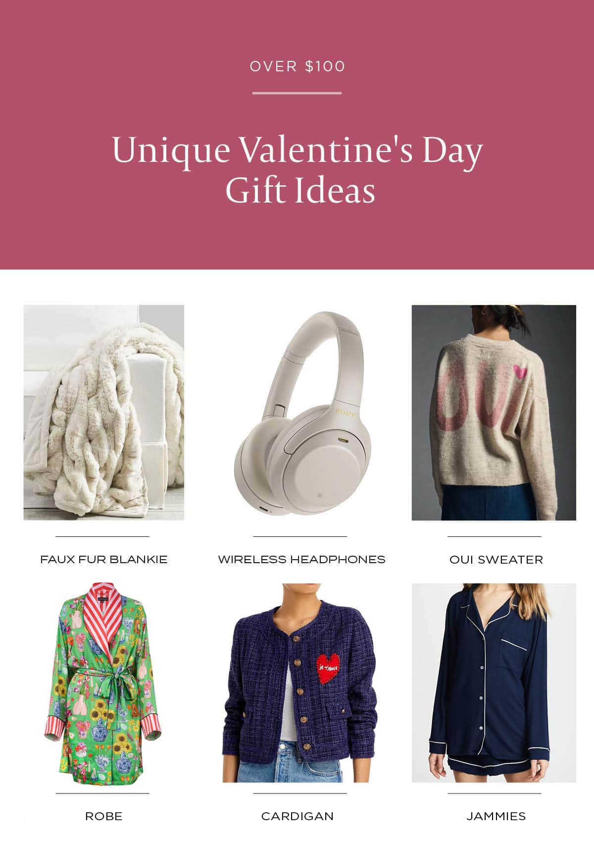 Unique Valentine's Day gift ideas for her over $100