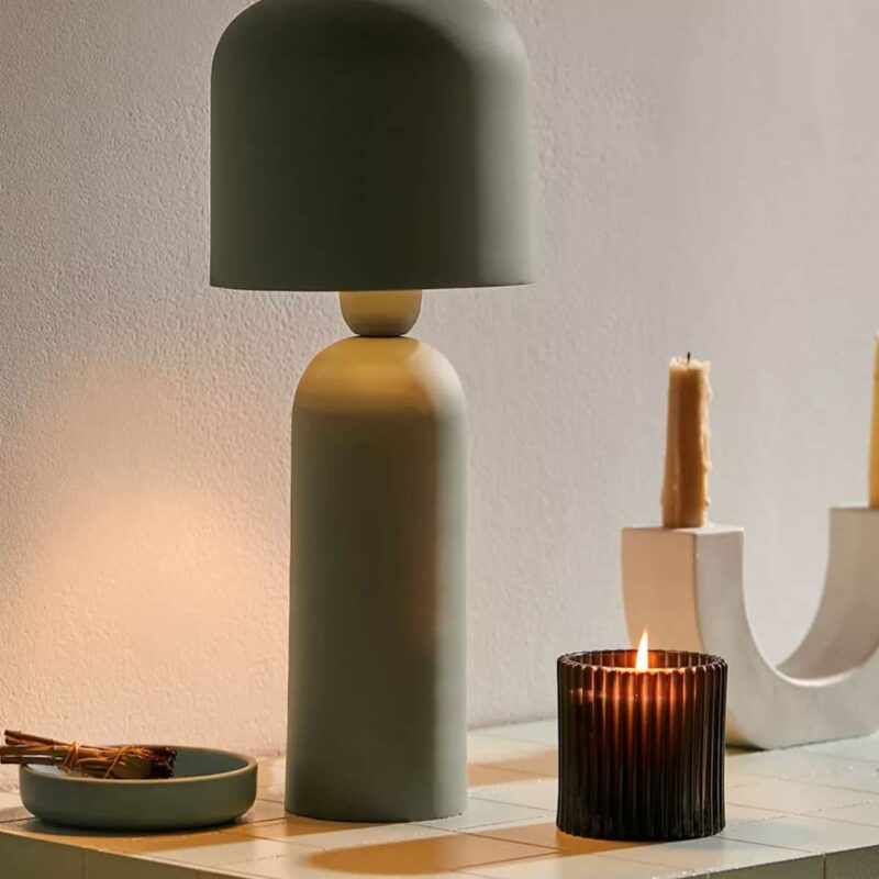 Green Decor - Decorating Ideas For Your Home For Spring - Modern olive green table lamp with unique shape