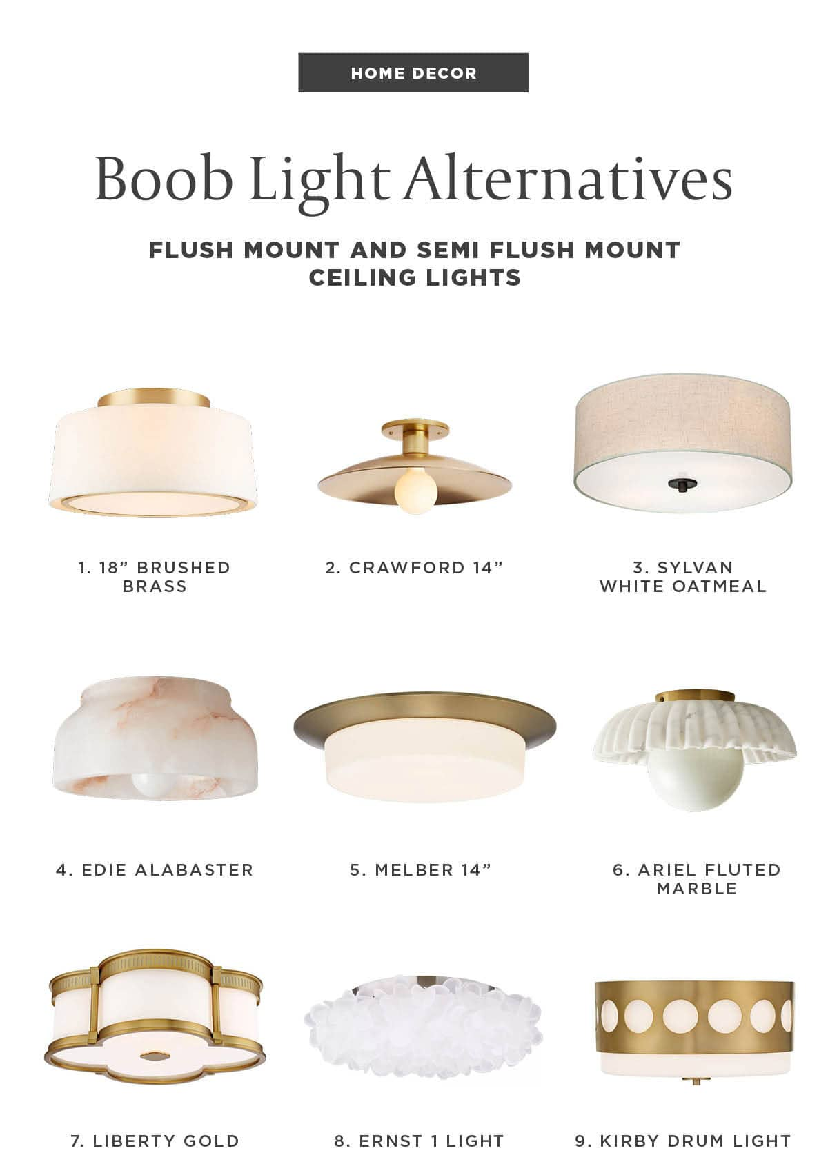 Best Flush Mount Ceiling Light Replacements for Boob Lights