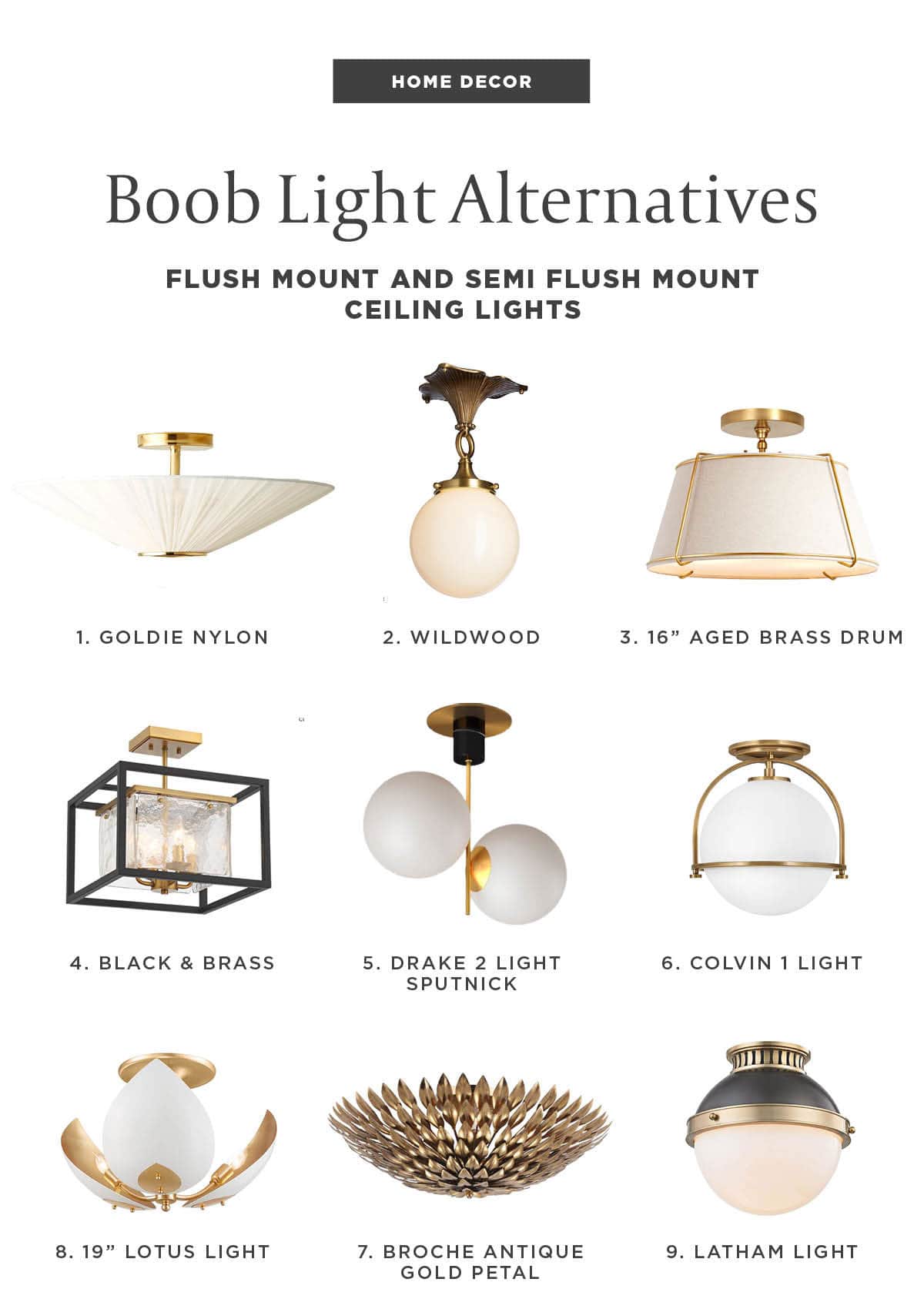 Boob light alternatives - ceiling lights