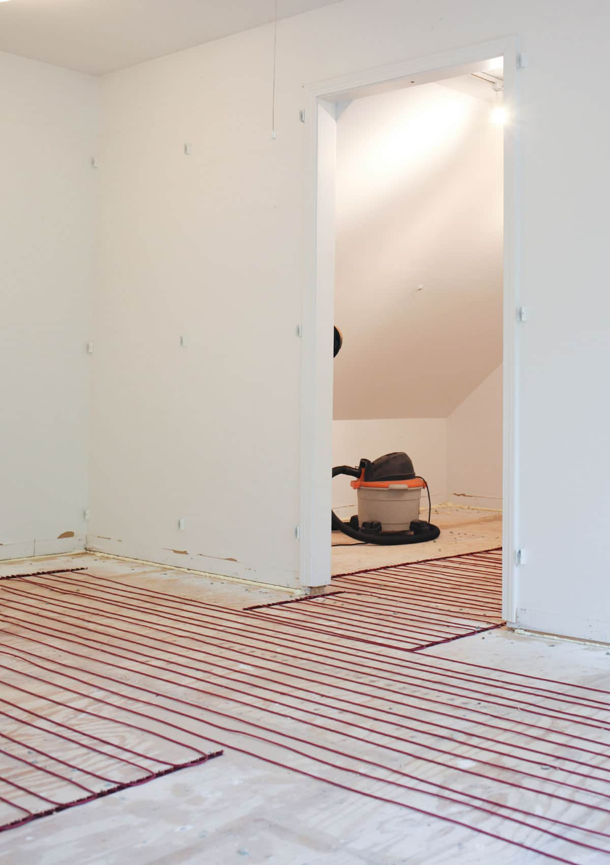 warmlyyours radiant heat install in bedroom closet remodel