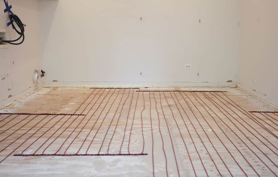 warmly yours radiant heat install in walk-in closet renovation
