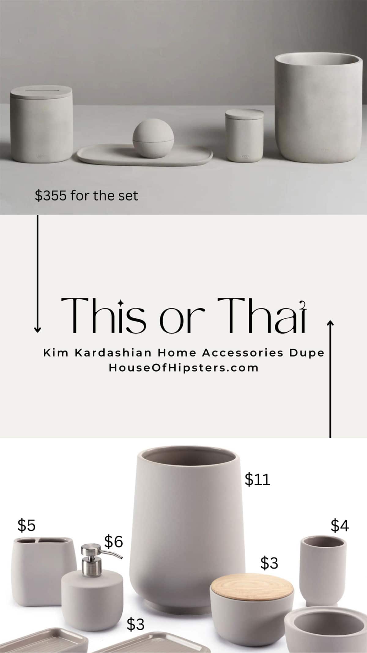 SKKN by Kim Home Decor Dupe for bathroom accessories