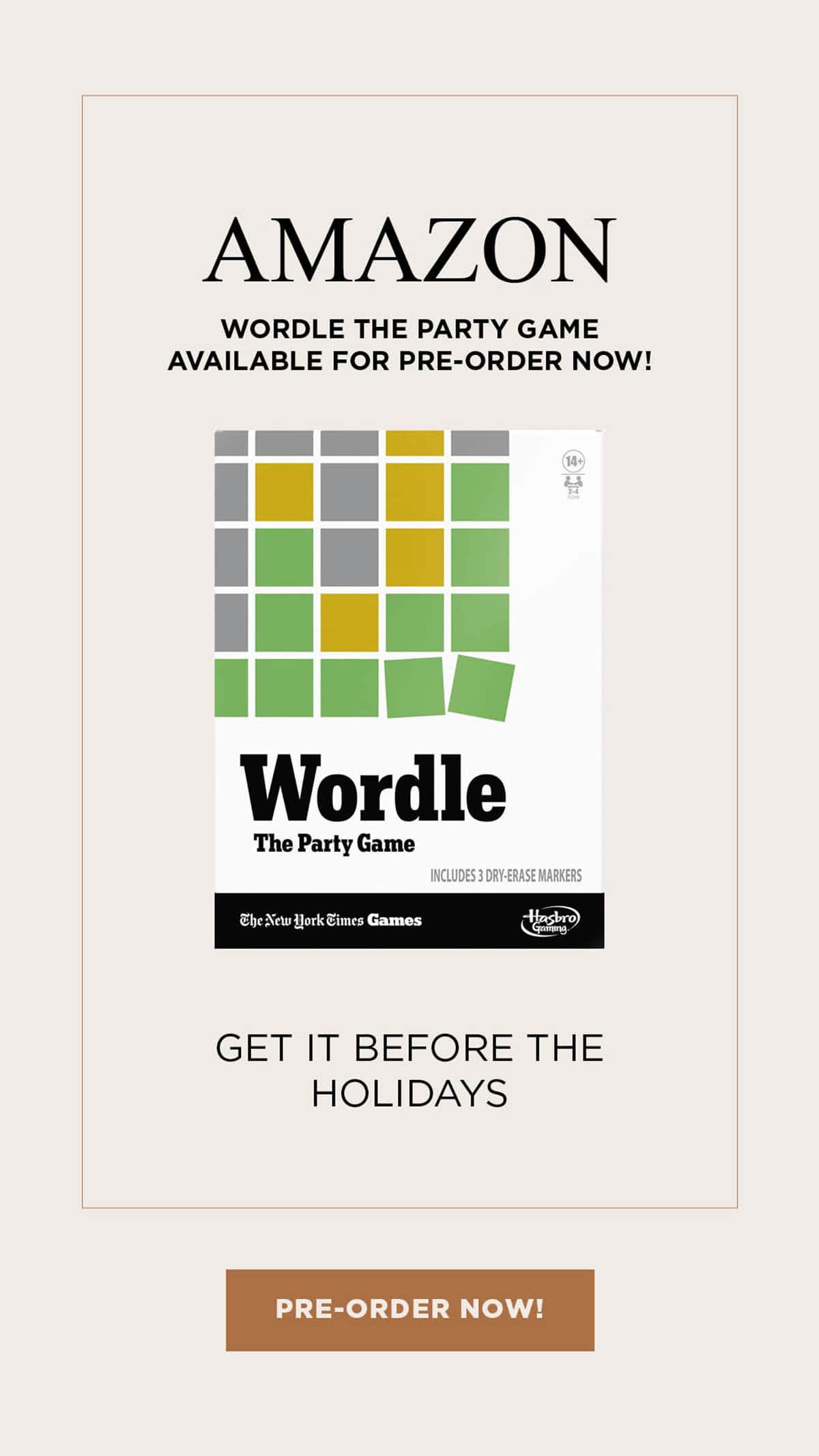 Pre-order wordle on Amazon before the holidays!