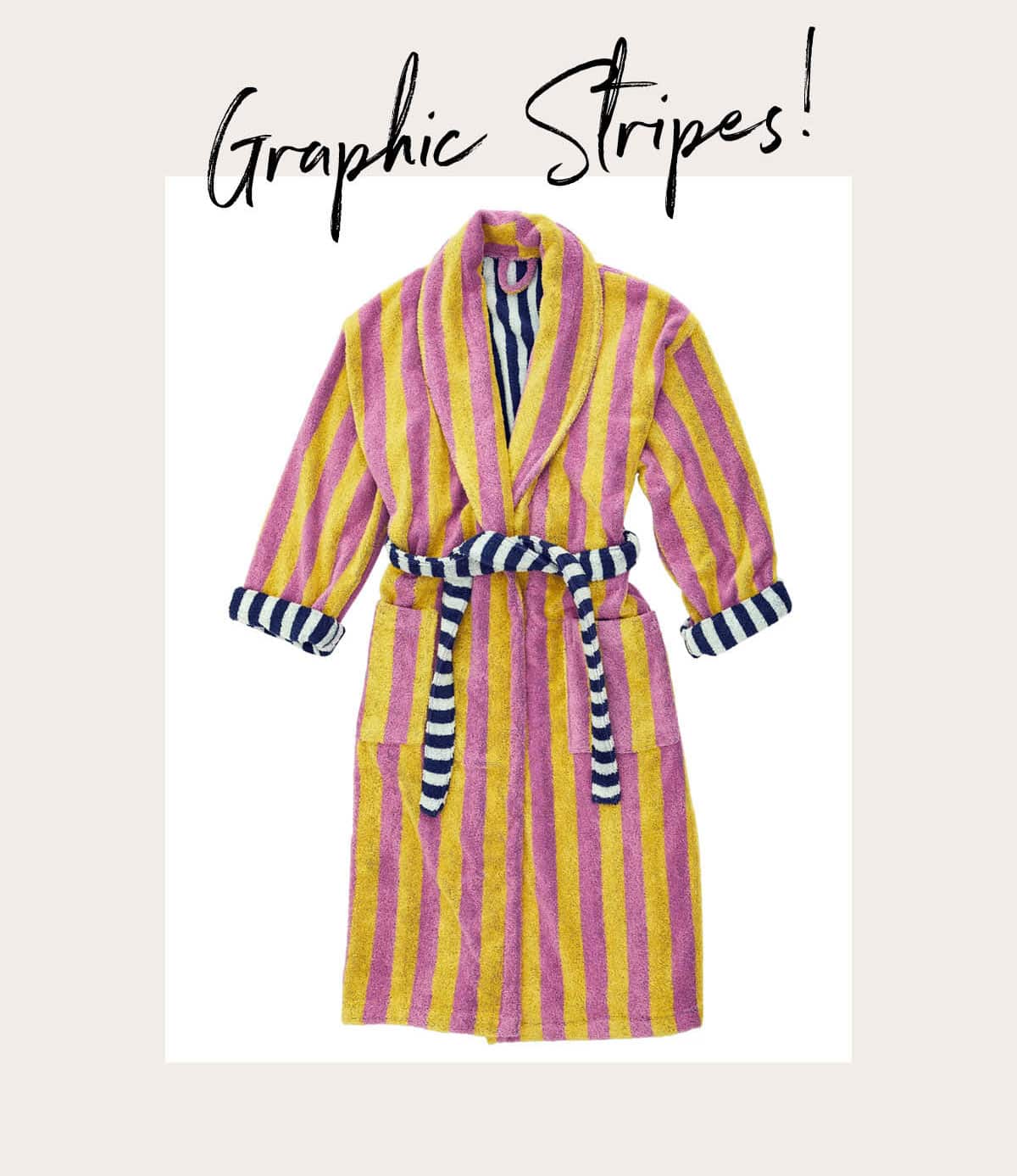 comfortable graphic stripes robe