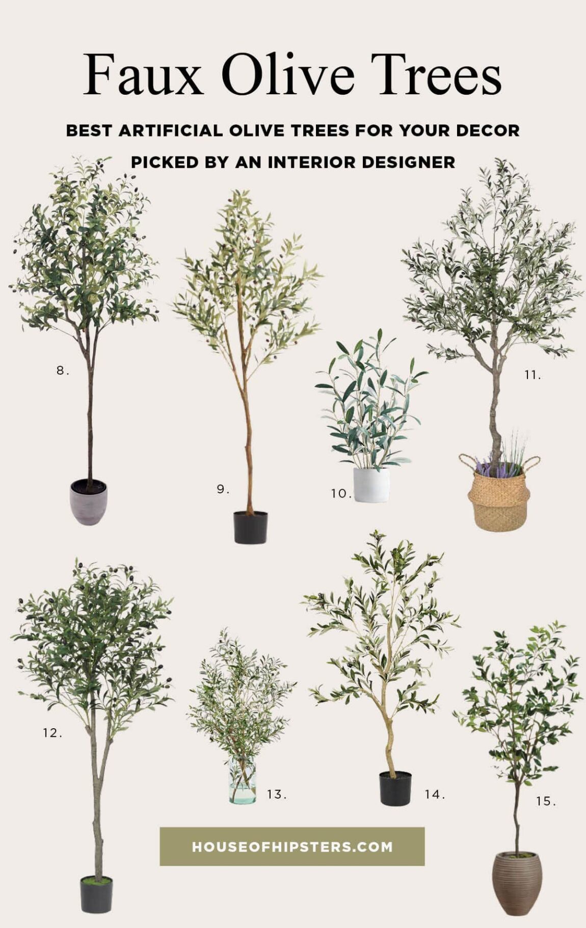 18 Best Faux Olive Trees Interior Designers Love House Of Hipsters