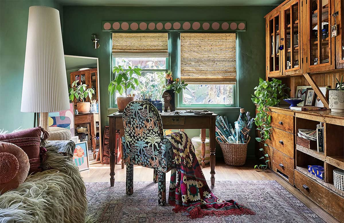 Justina Blakeney’s office in her Justina Blakeney LA Home.  Photo: Jenna Peffley